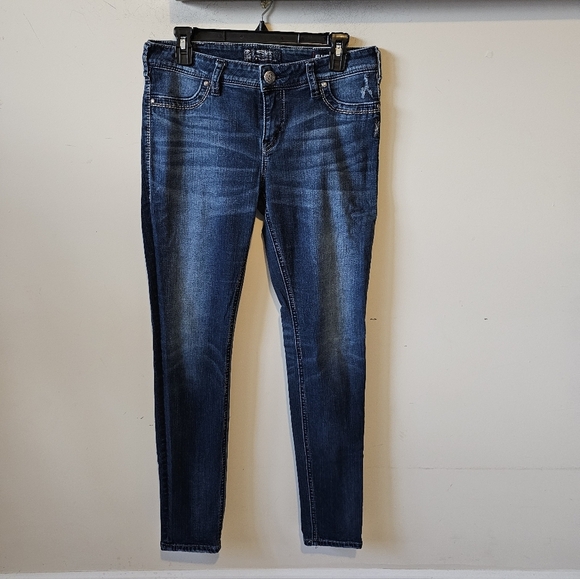 Silver Jeans Suki Mid Super Skinny Fluid Denim Women Sz. 31 Jeans - Picture 2 of 11
